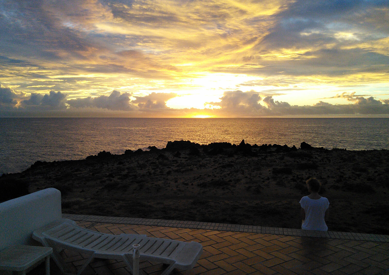 Sunrise over the lava terraces and sea pools at Charco del Palo, Lanzarote